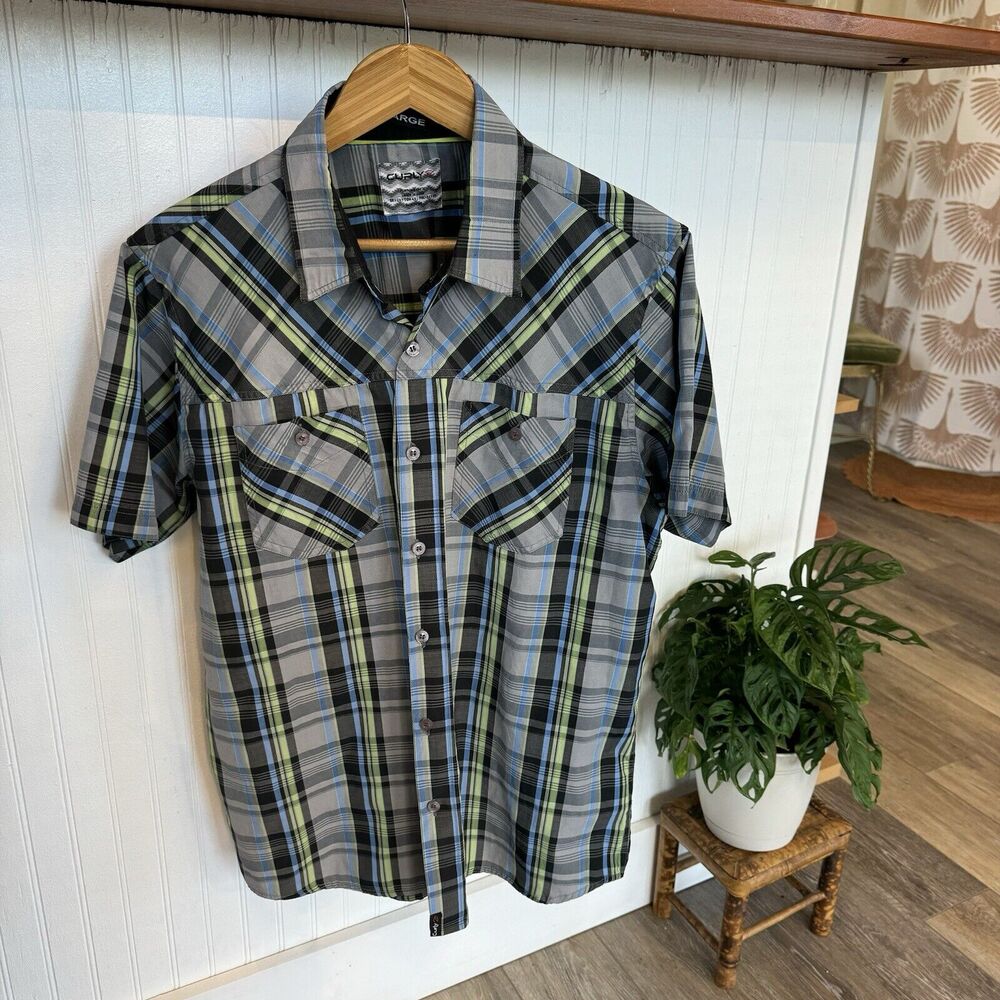 Curly Men’s‎ Short Sleeve Button Up Shirt Sz L